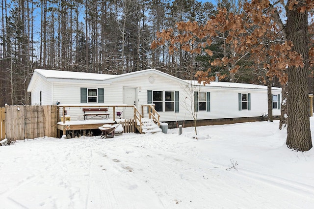 manufactured / mobile home with a deck