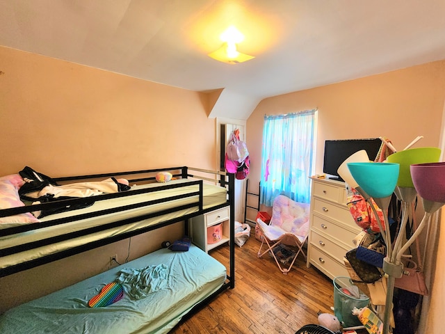 bedroom with light hardwood / wood-style flooring