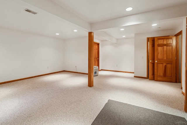 interior space with beam ceiling