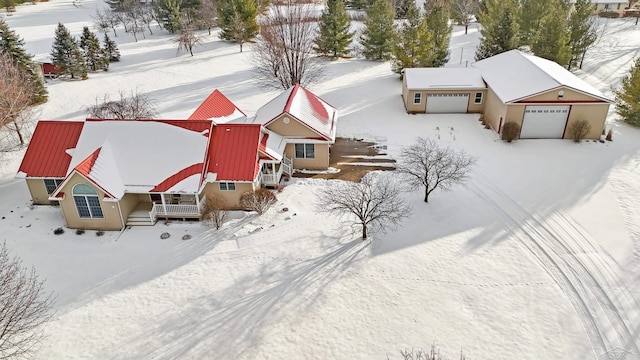 view of snowy aerial view