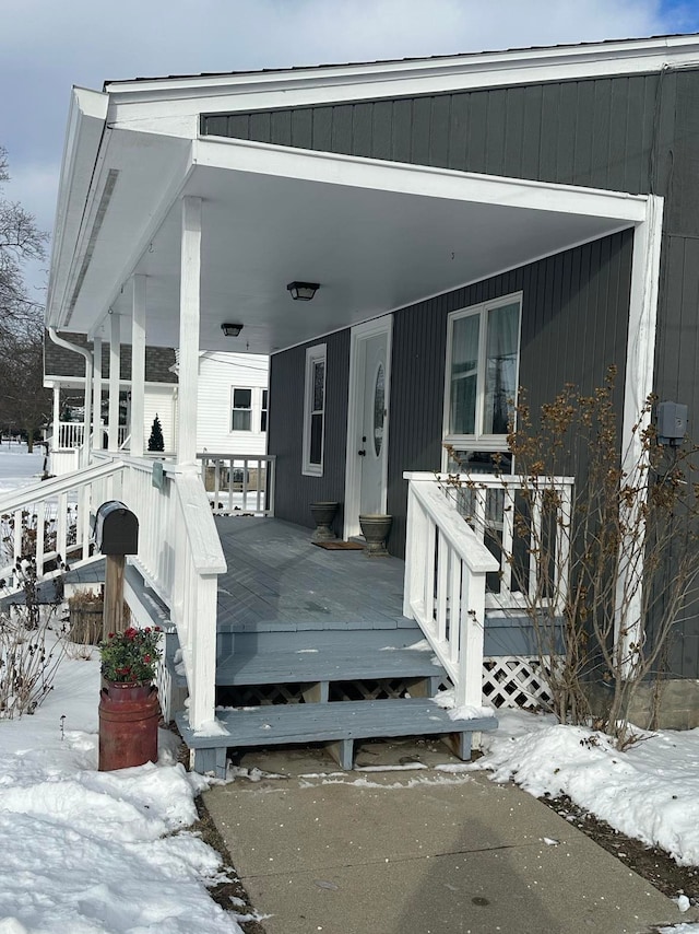 exterior space with a porch