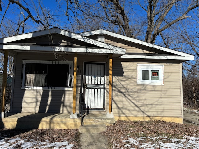 bungalow with covered porch