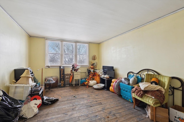 interior space with hardwood / wood-style floors