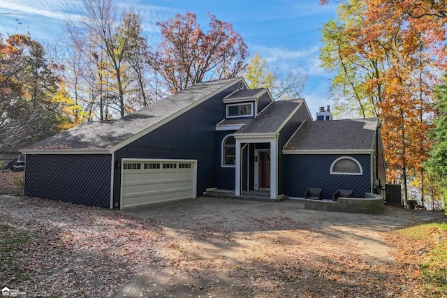 view of front property with a garage