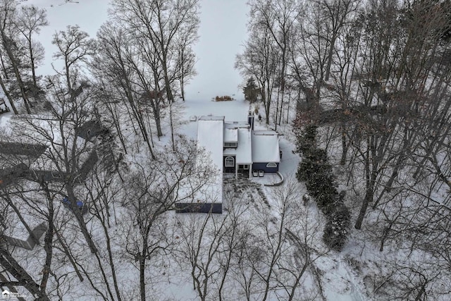 view of snow covered exterior