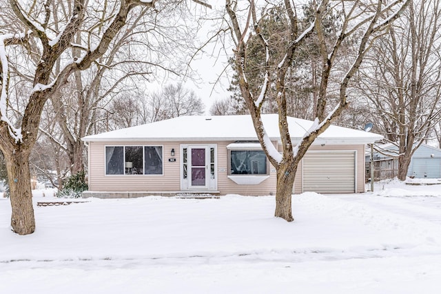 view of front facade with a garage