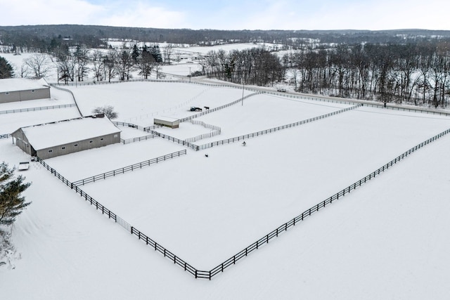 view of snowy aerial view