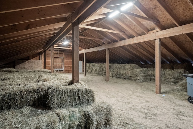 view of unfinished attic