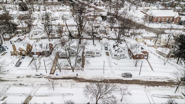 view of snowy aerial view