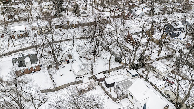 view of snowy aerial view