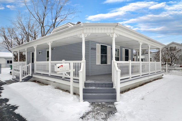 view of front of home with a porch