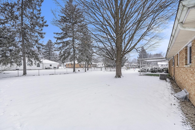 view of snowy yard