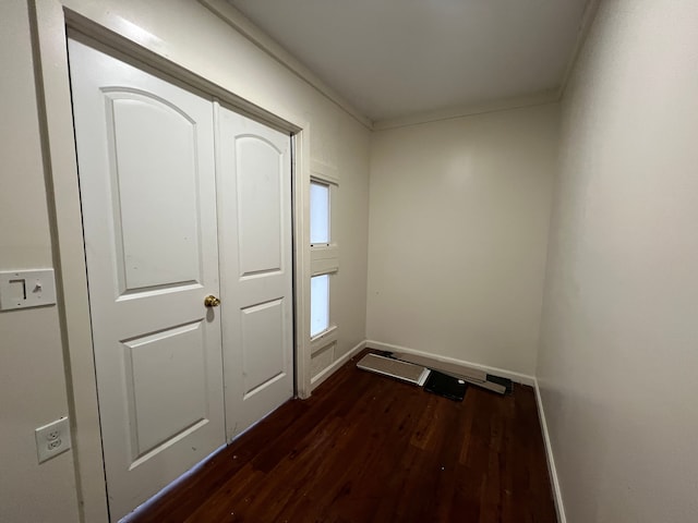 doorway to outside with dark hardwood / wood-style flooring