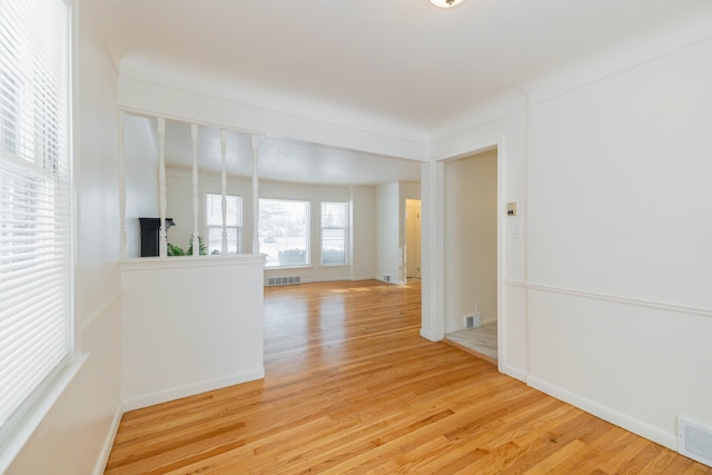 empty room featuring light hardwood / wood-style flooring