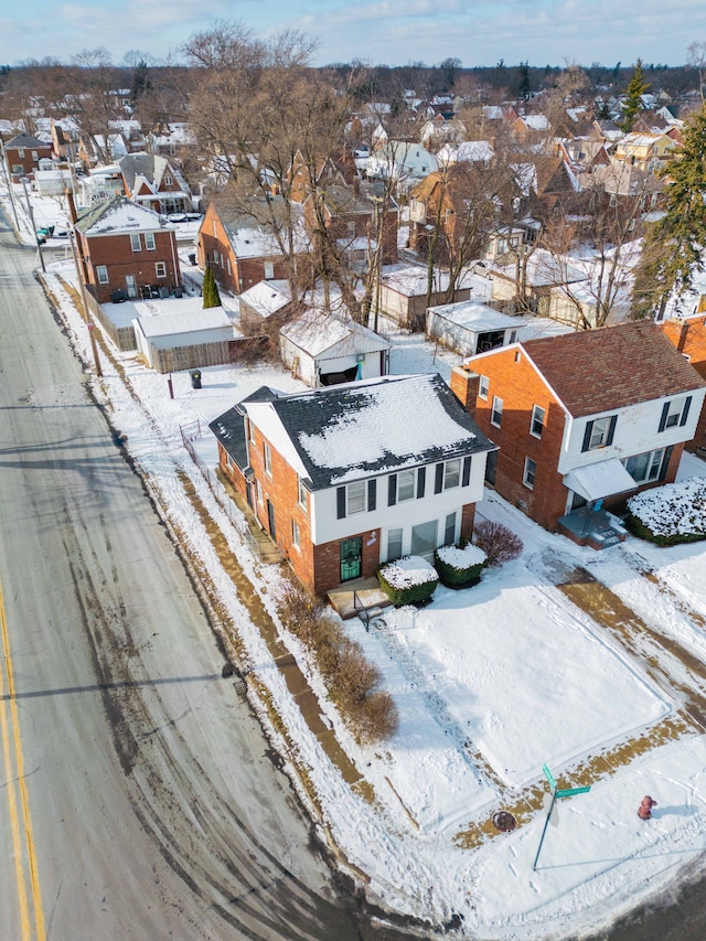 view of snowy aerial view