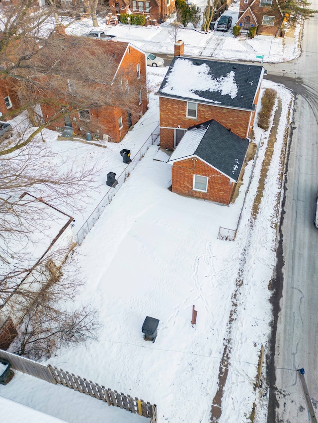 view of snowy aerial view