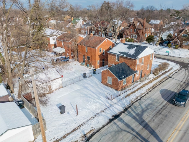 view of snowy aerial view