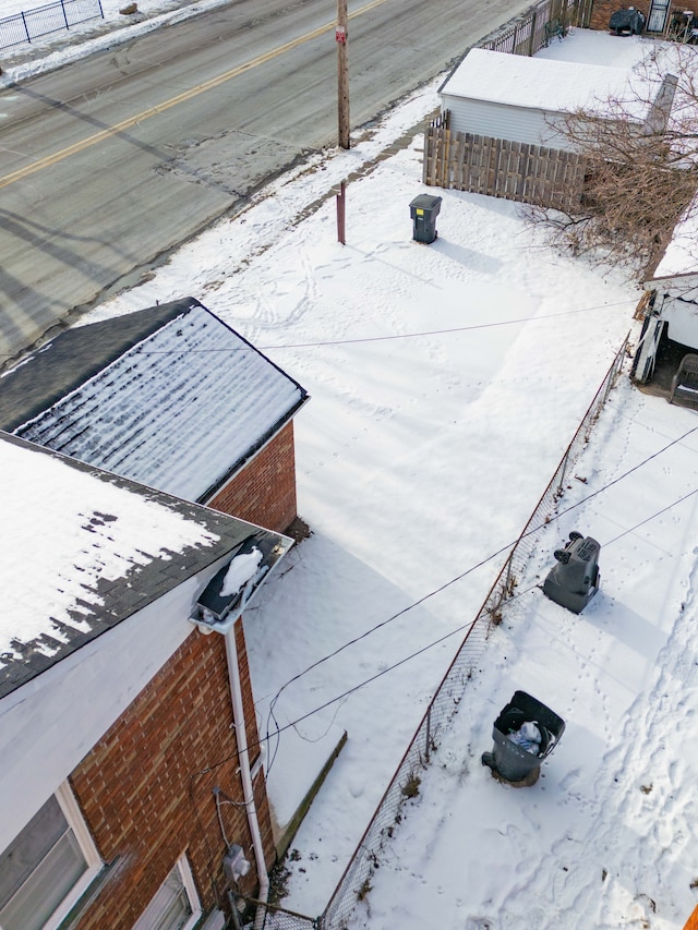 view of snowy aerial view