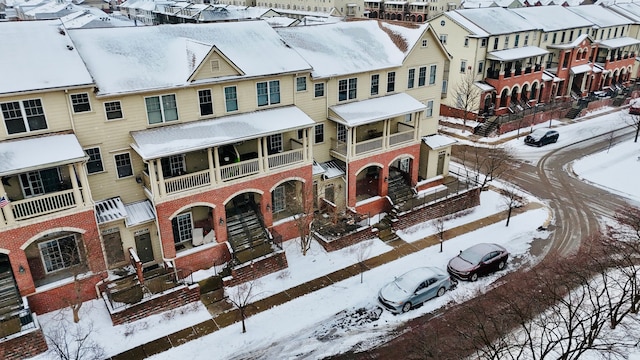 view of snowy aerial view