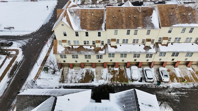 view of snowy aerial view