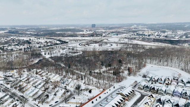 view of snowy aerial view