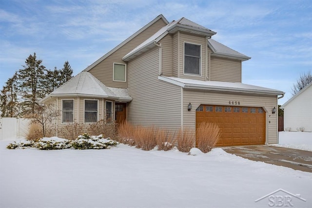 view of front of house with a garage