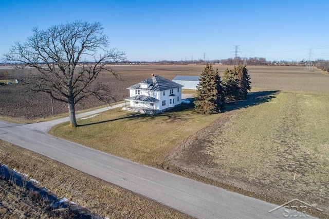 drone / aerial view featuring a rural view