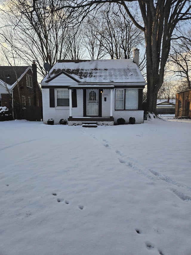 view of single story home