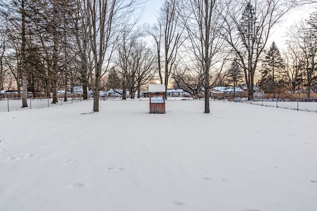 view of snowy yard