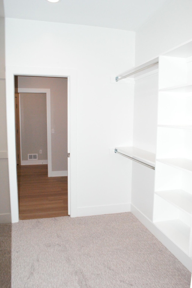 walk in closet featuring carpet