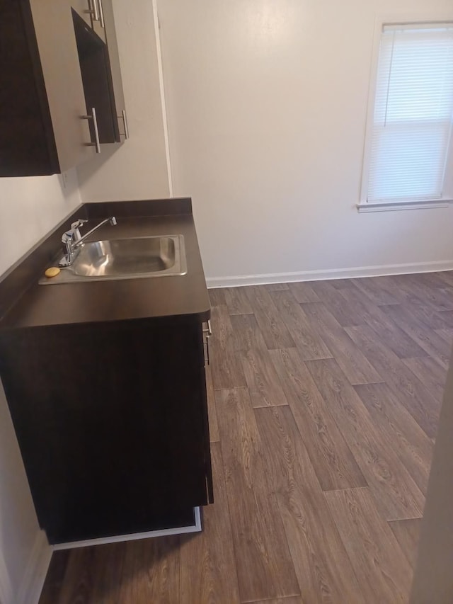 kitchen featuring hardwood / wood-style flooring and sink