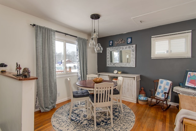 dining room featuring light hardwood / wood-style flooring