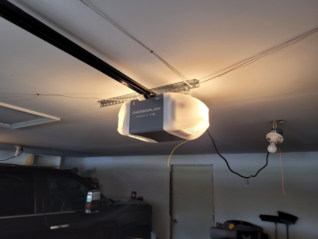 room details featuring a garage door opener