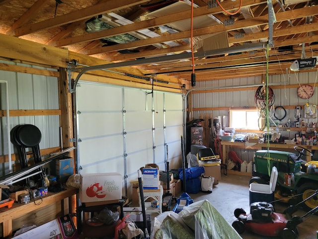 garage featuring a garage door opener