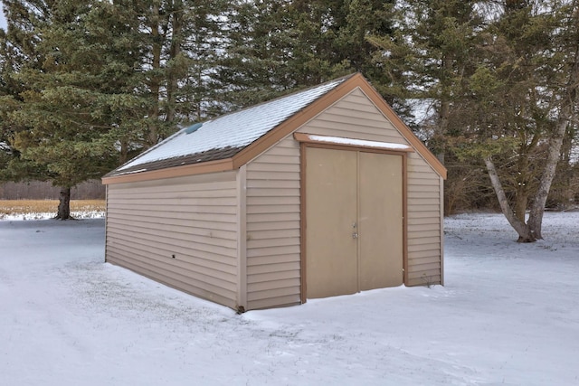 view of snow covered structure