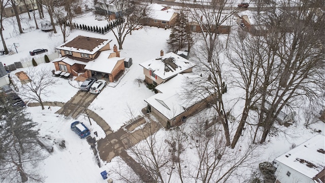 view of snowy aerial view