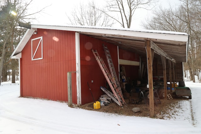 view of snow covered structure