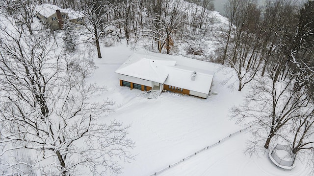 view of snowy aerial view