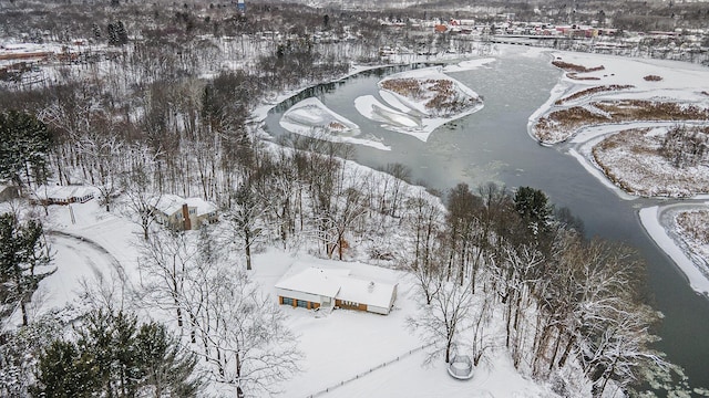 view of snowy aerial view