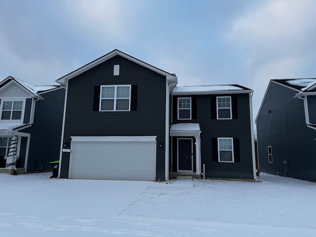 view of property with a garage