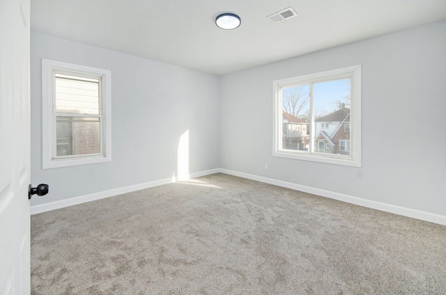 unfurnished room with carpet and a healthy amount of sunlight