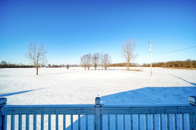 view of yard covered in snow