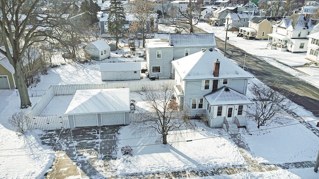 view of snowy aerial view