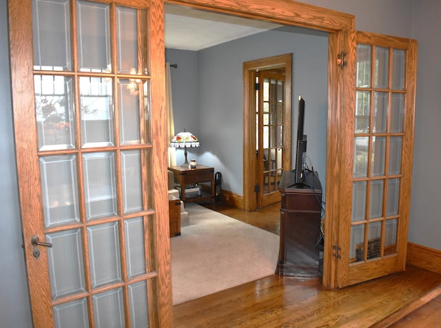 home office featuring wood-type flooring