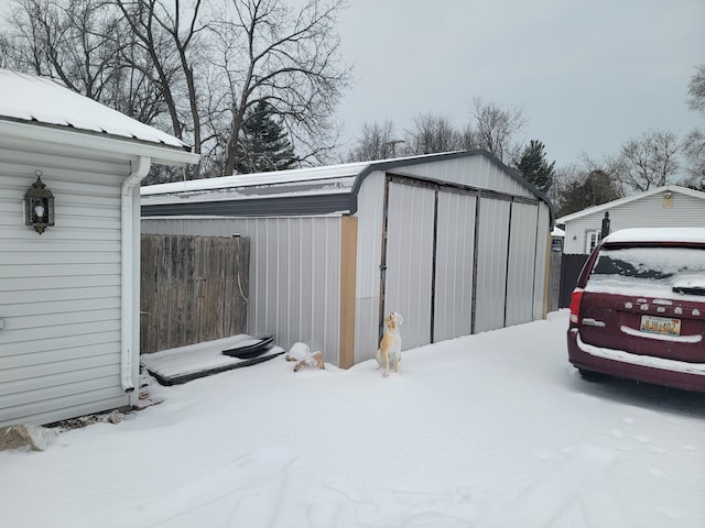 view of snow covered structure