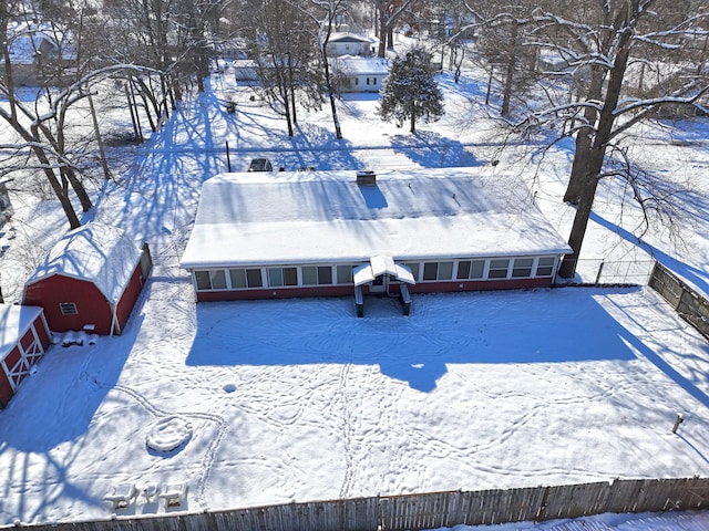 view of snowy aerial view