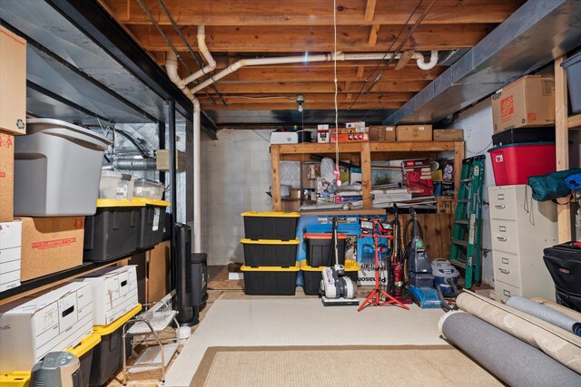 view of storage area