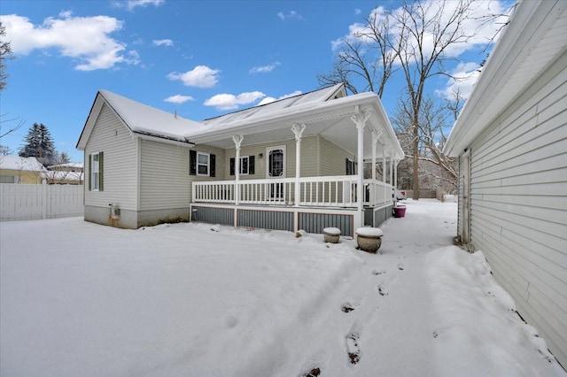 view of front of home with a porch