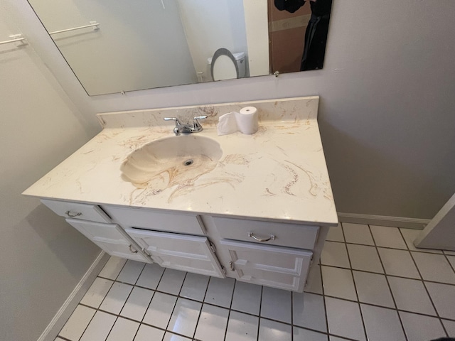 bathroom featuring vanity and tile patterned floors