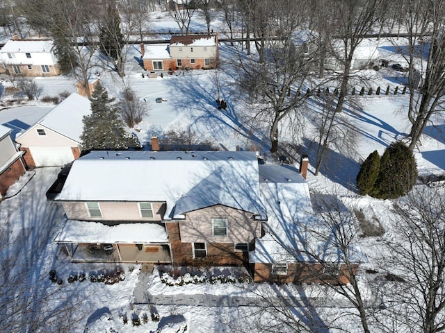 view of snowy aerial view